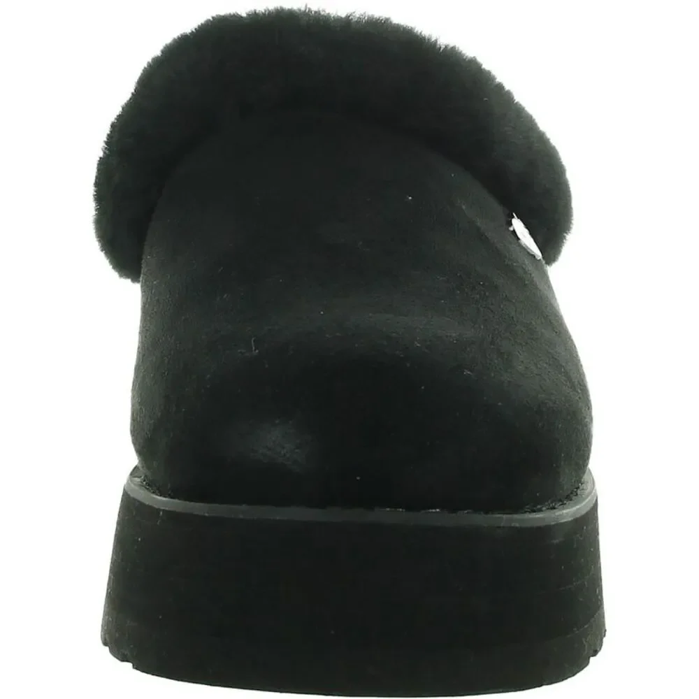 Skechers Black Furry Platform Mules - Picture 3 of 4